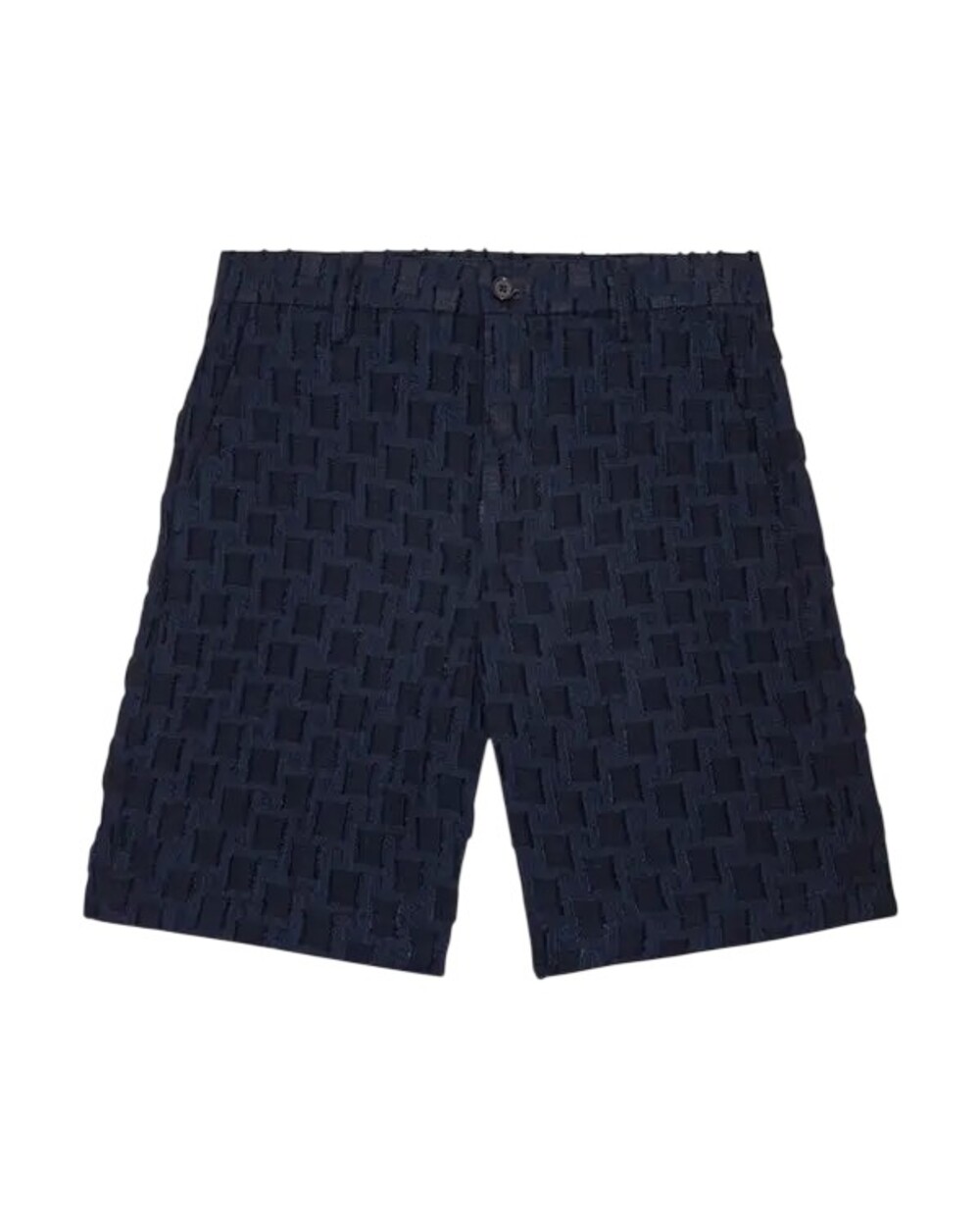 $305 NN07 Paw Chino Shorts 5025 Mens 29 Navy Blue Textured Geometric Regular Fit